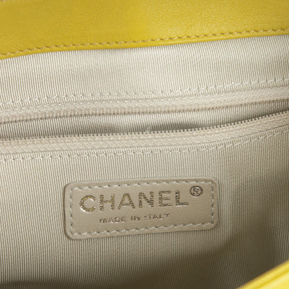 Chanel Washed Lambskin Quilted Medium Chain Around Messenger Yellow 6 of 7
