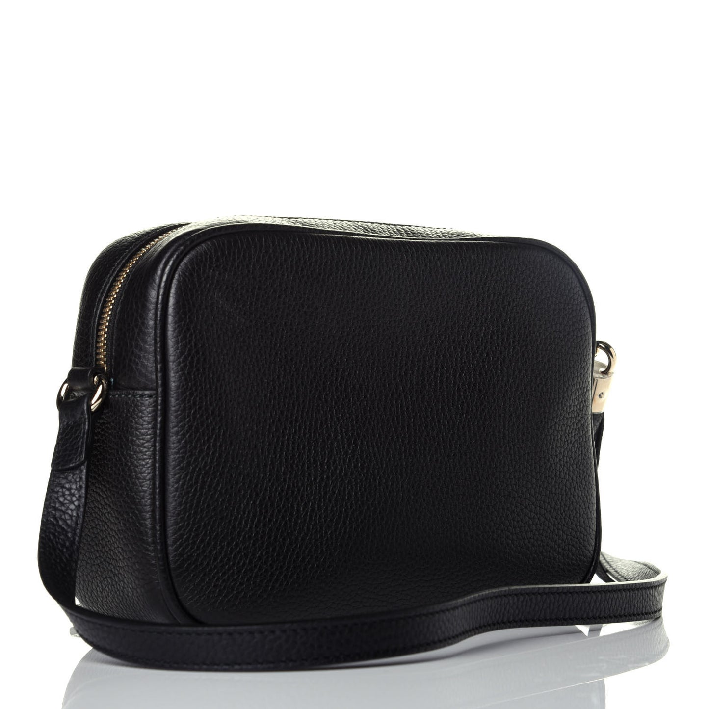 Pebbled Calfskin Small Soho Disco Bag Black