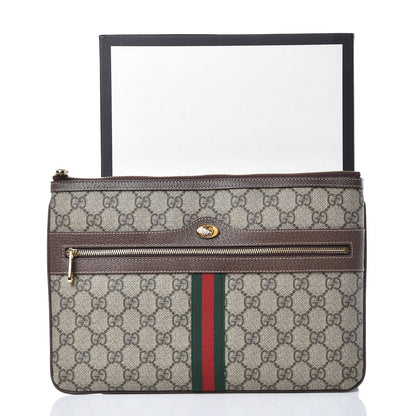 Gucci GG Supreme Monogram Large Ophidia Pouch Clutch Brown 8 of 8