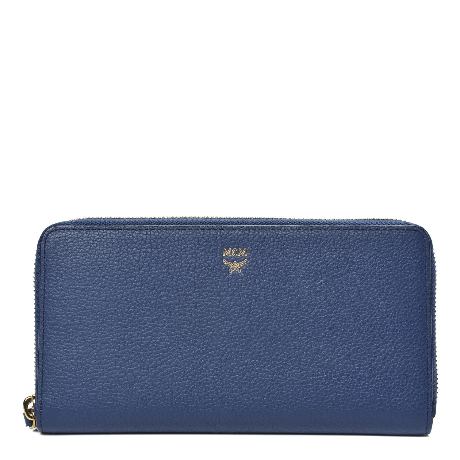 MCM Calfskin Fontanellas Park Avenue Milla Zip Around Wallet Navy Blue 1 of 10