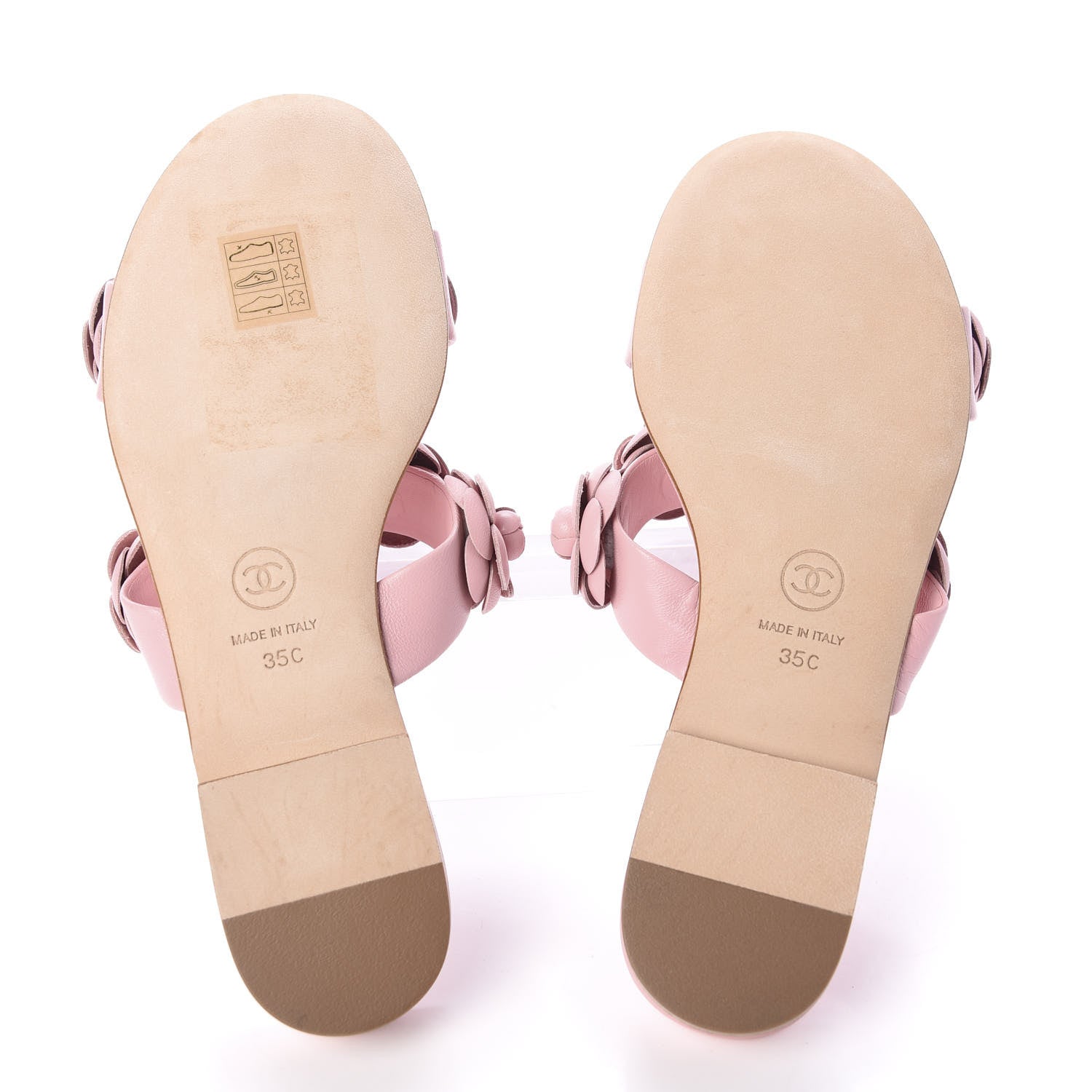 Chanel Lambskin Camellia Slide Sandals 35 Pink 8 of 10