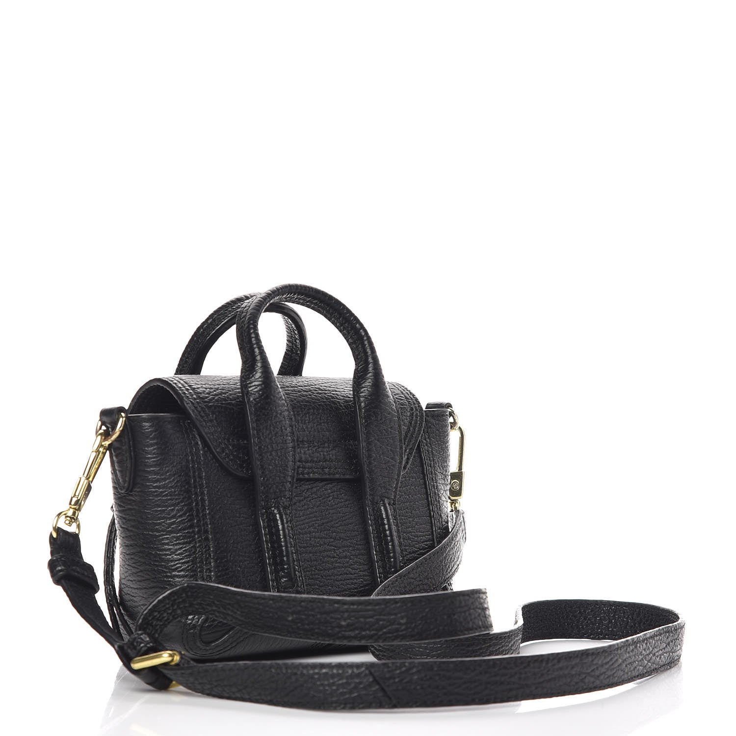 3.1 Phillip Lim 3.1 Textured Calfskin Nano Pashli Satchel Black 3 of 14