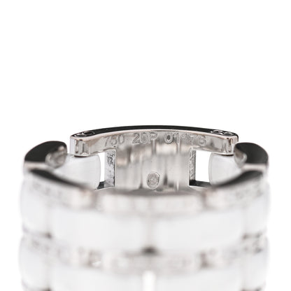 Chanel 18K White Gold Ceramic Diamond Large Ultra Ring White 56 7.75 5 of 5