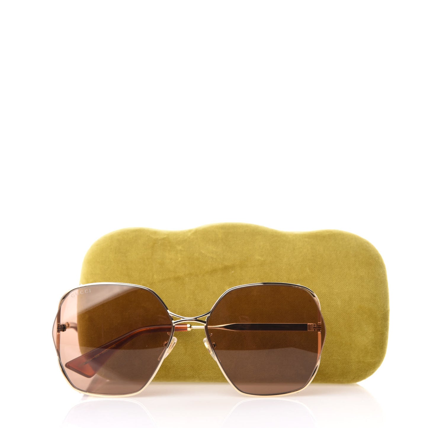 Metal Fork Square Frame Sunglasses GG0818SA Pink