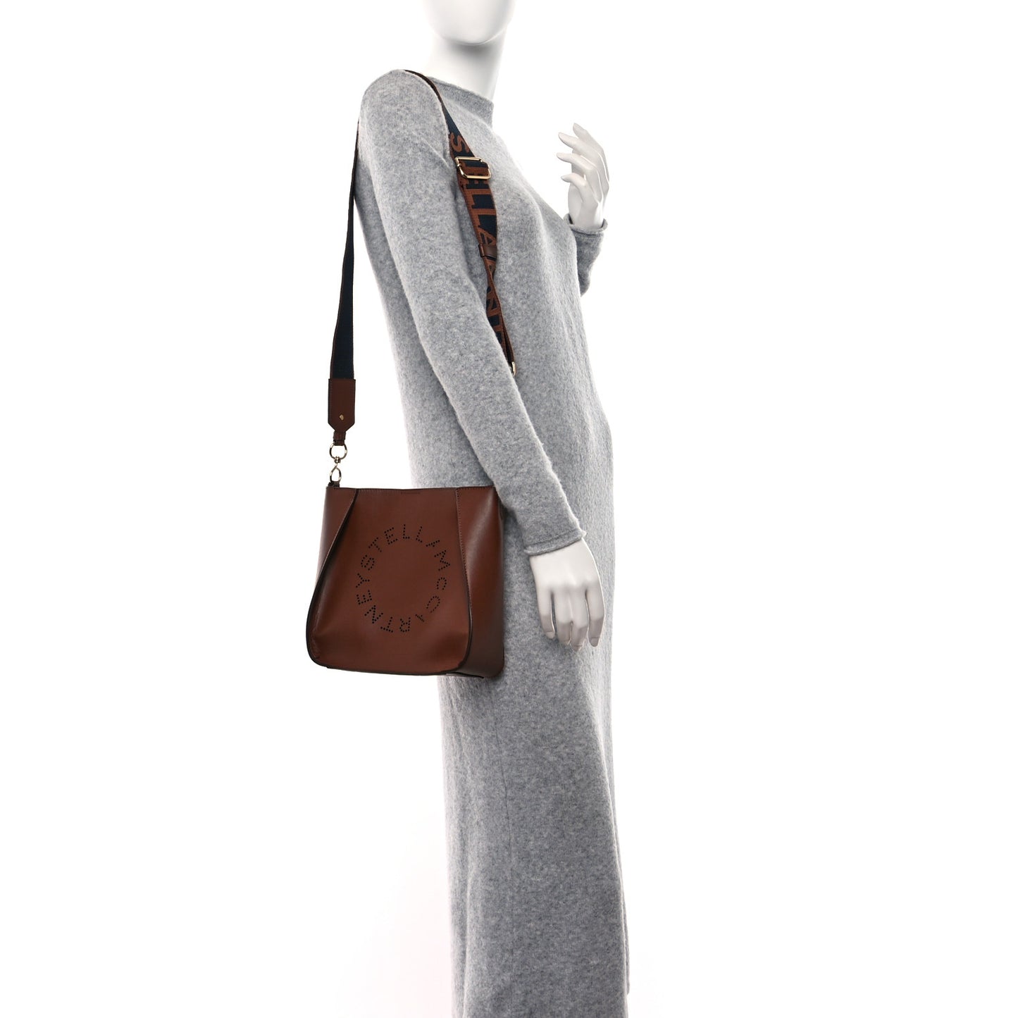 Eco Alter Nappa Perforated Logo Mini Crossbody Cinnamon