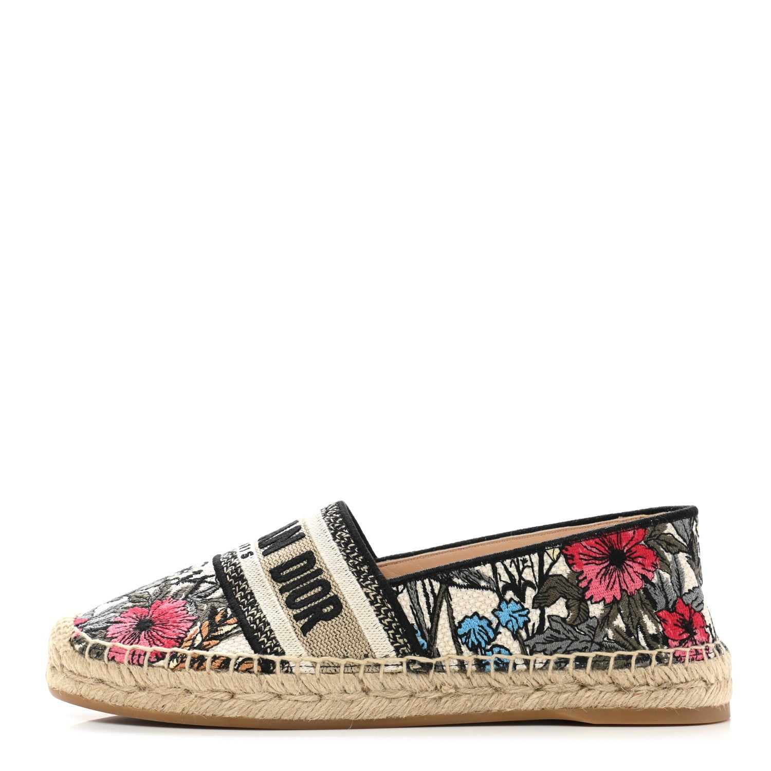 Christian Dior Embroidered Mille Fleurs Granville Espadrille 37 Multicolor 1 of 9