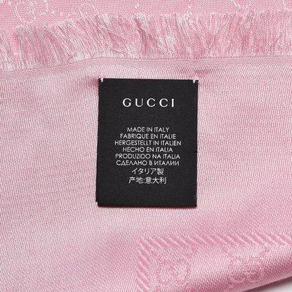 Gucci Wool Silk GG Monogram GGNat Plus Scarf Rose 3 of 3