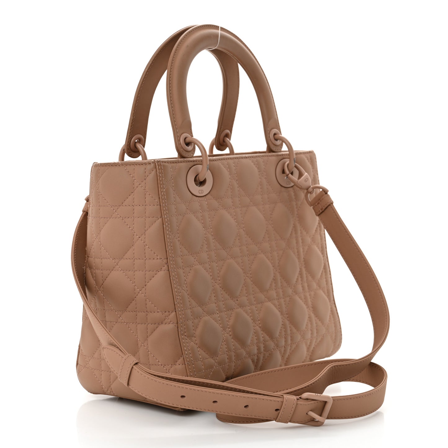 Ultra Matte Calfskin Cannage Medium Lady Dior Beige