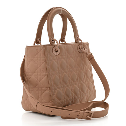 Christian Dior Ultra Matte Calfskin Cannage Medium Lady Dior Beige 3 of 18