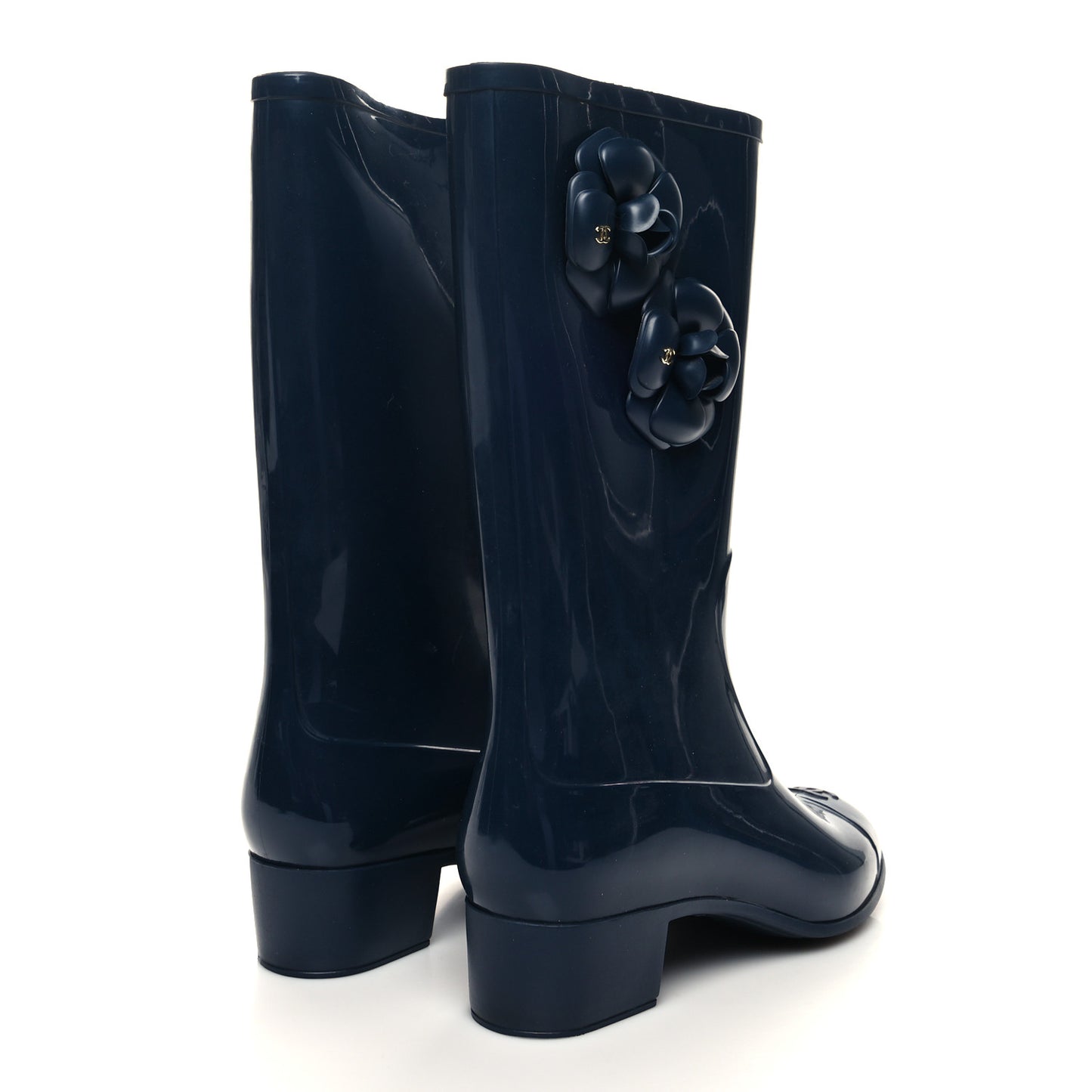 Rubber Camellia Rain Boots 41 Dark Blue