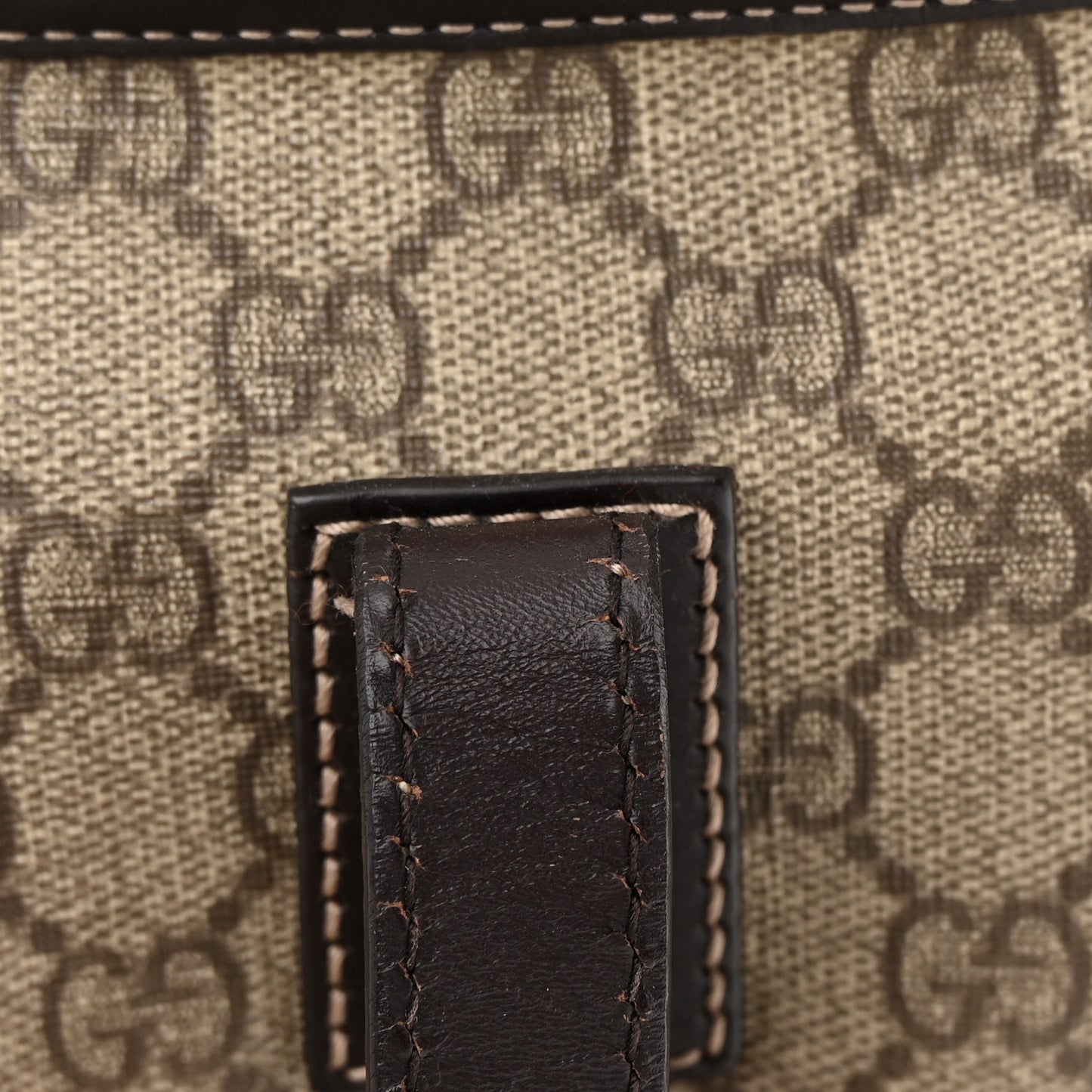 GG Supreme Monogram Large Zippered Shopping Tote Brown