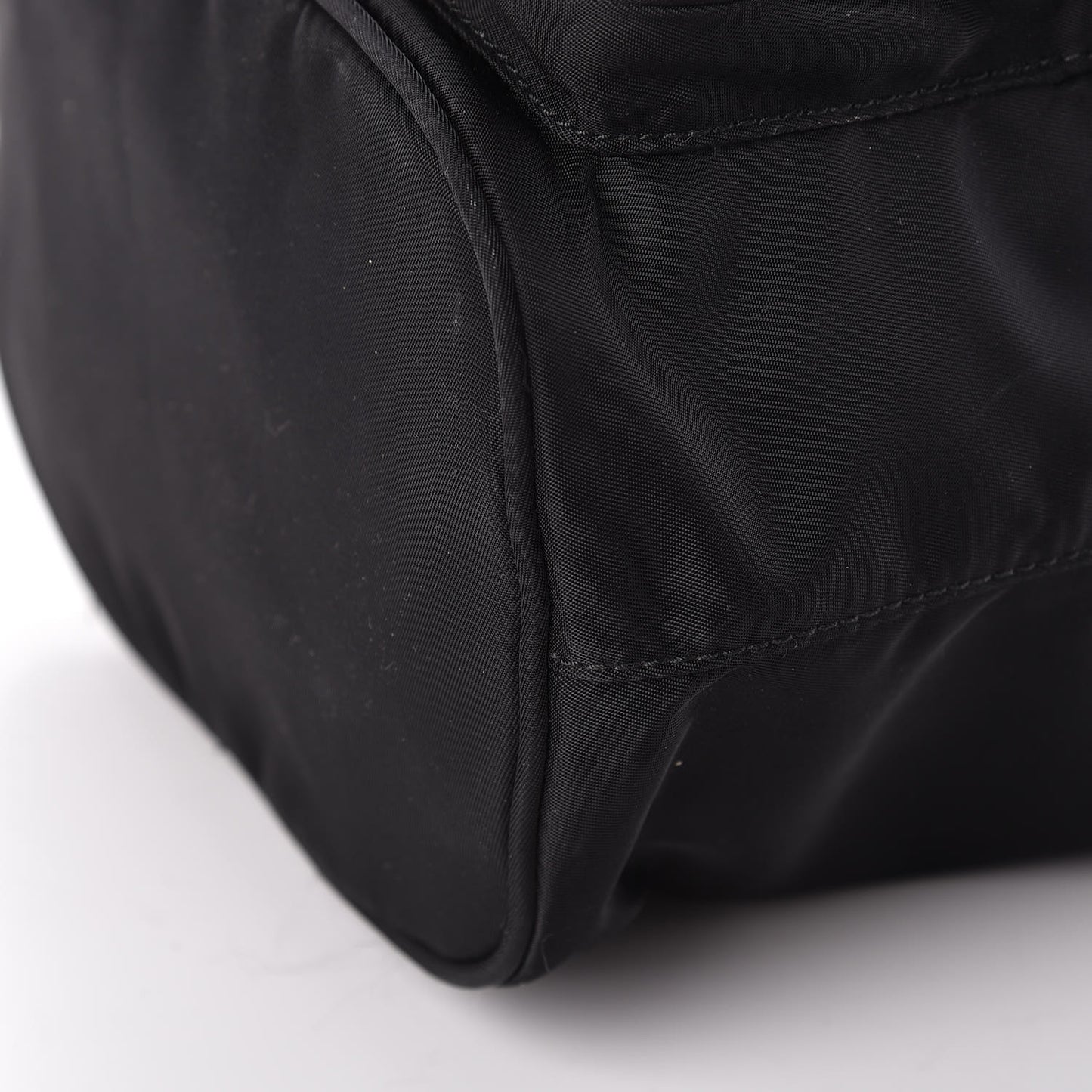 Saffiano Tessuto Nylon Mini Bucket Crossbody Bag Black