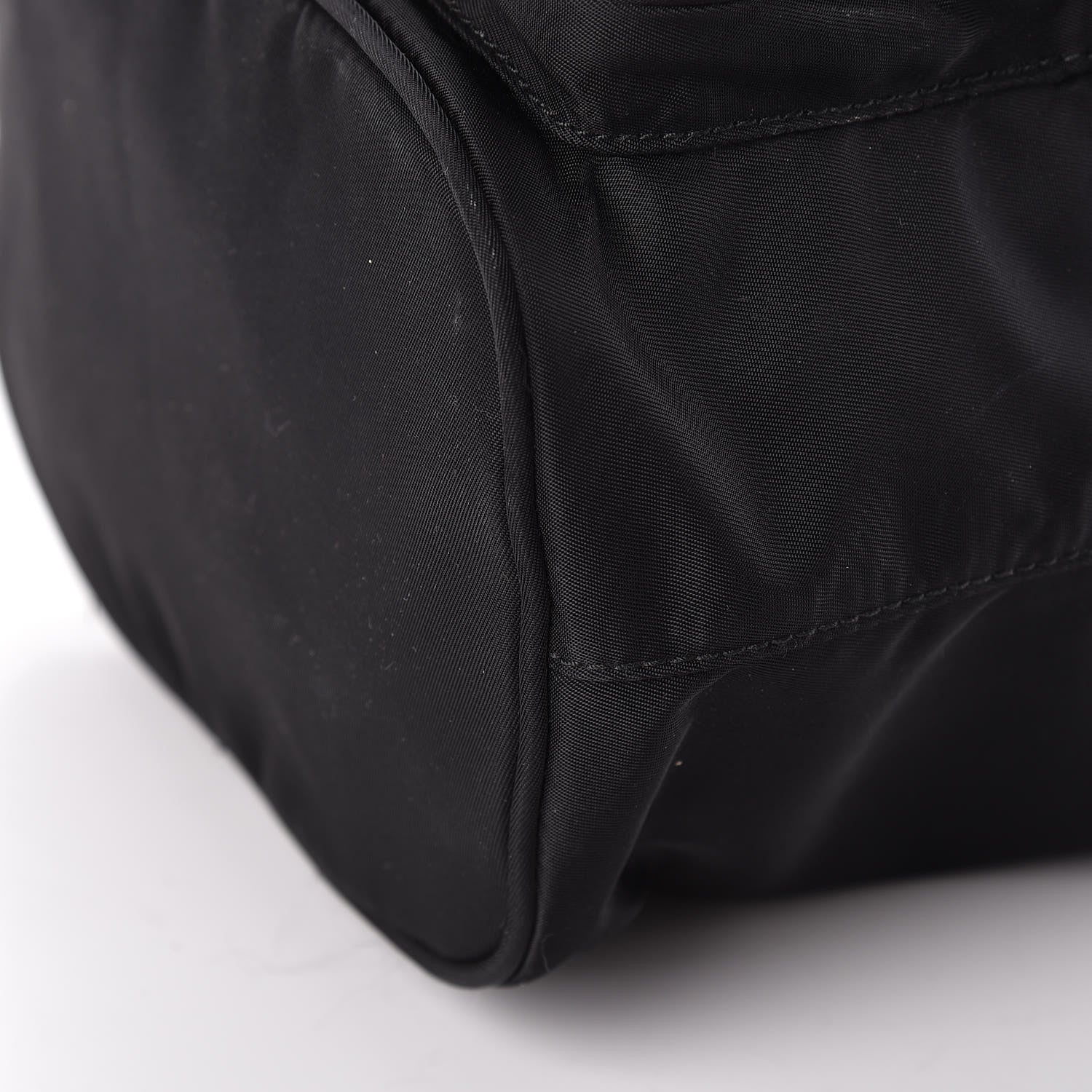 Prada Saffiano Tessuto Nylon Mini Bucket Crossbody Bag Black 9 of 9