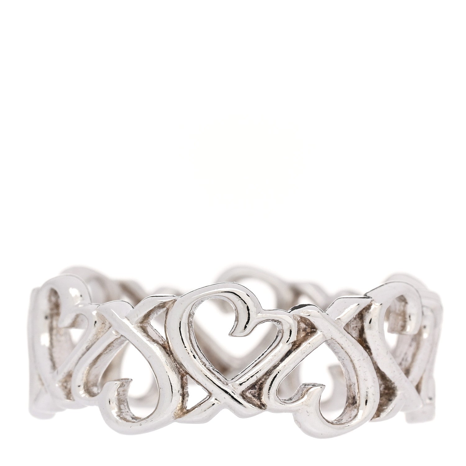 Tiffany Sterling Silver Paloma Picasso Loving Heart Band Ring 54 6.75 3 of 5