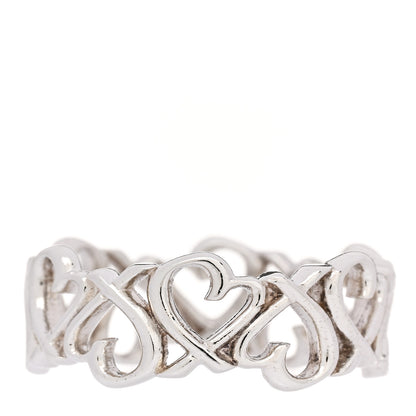 Tiffany Sterling Silver Paloma Picasso Loving Heart Band Ring 54 6.75 3 of 5