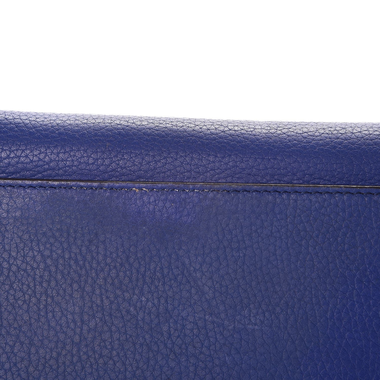 Celine Drummed Calfskin Suede Small Trapeze Indigo 9 of 18