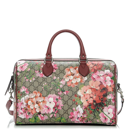 Gucci GG Supreme Monogram Blooms Medium Boston Beige Multicolor Dry Rose 1 of 6