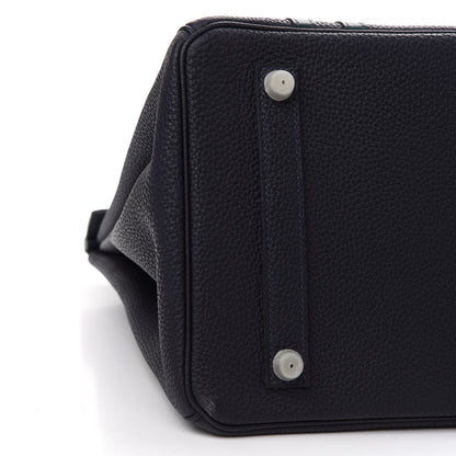 Hermes Togo Swift Officier Birkin 35 Bleu Nuit Vert Cypress 11 of 12