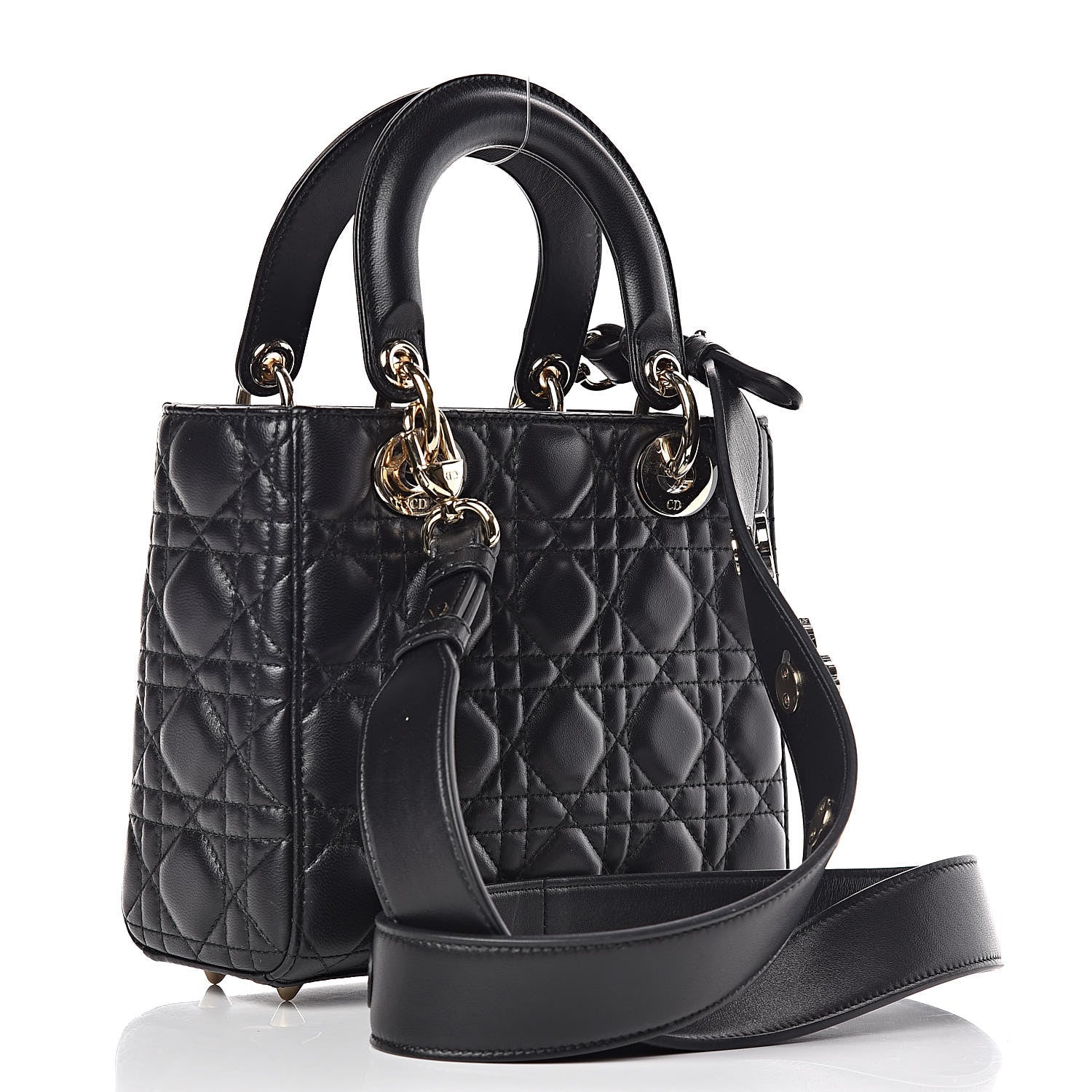 Christian Dior Lambskin Cannage Small Lucky Badges My Lady Dior Black 3 of 9