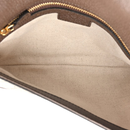 Gucci GG Supreme Monogram Textured Dollar Calfskin Blondie Chain Shoulder Flap Bag Beige Ebony New Acero 5 of 11