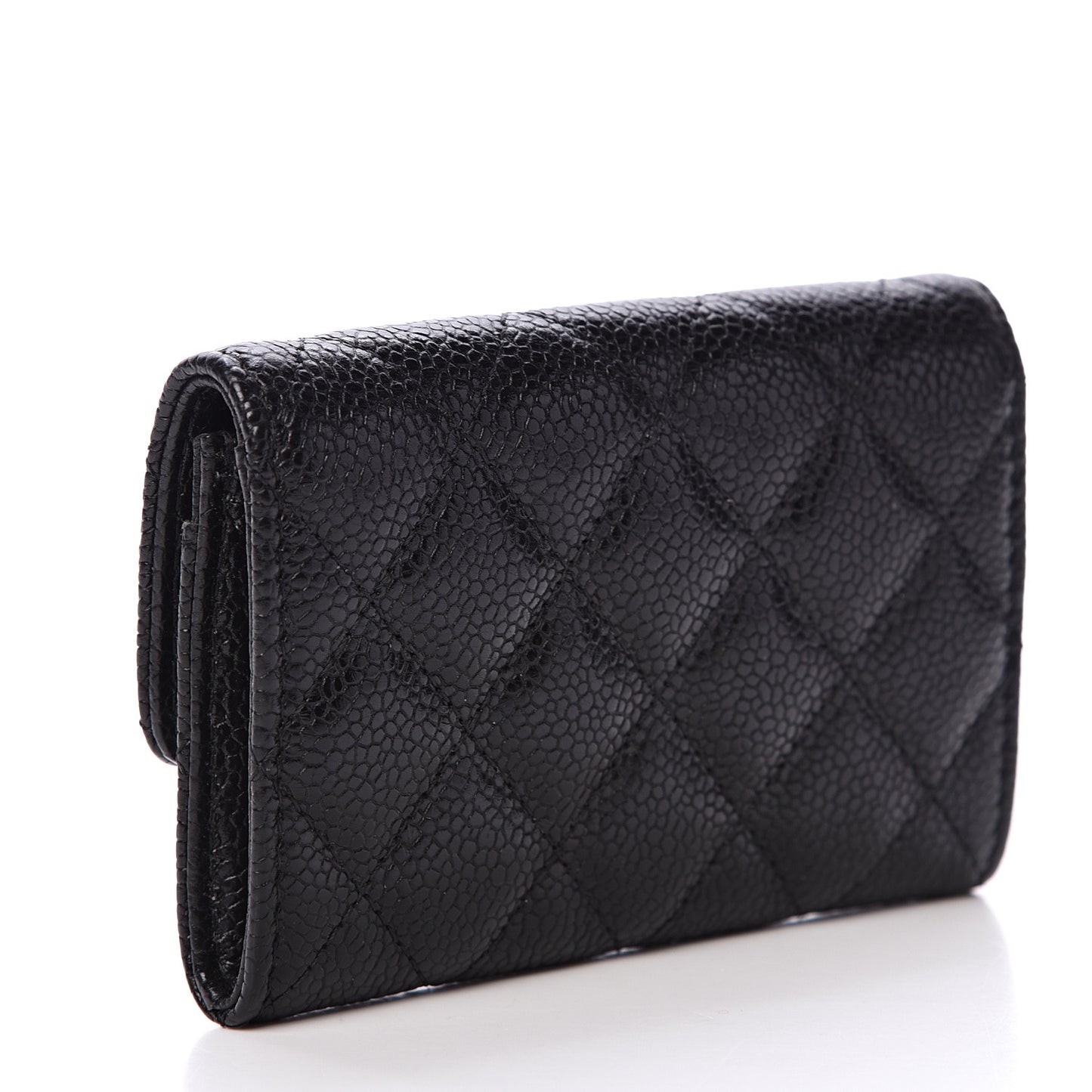 Caviar Quilted Incognito Flap Card Holder Black