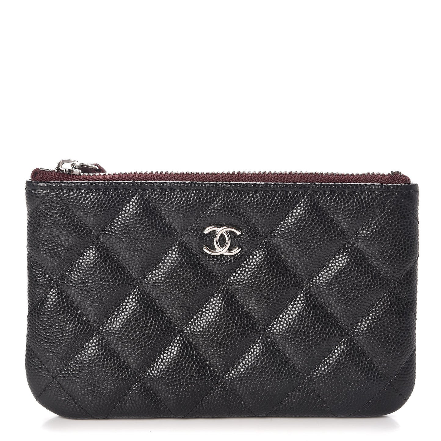 Caviar Quilted Small Cosmetic Case Black
