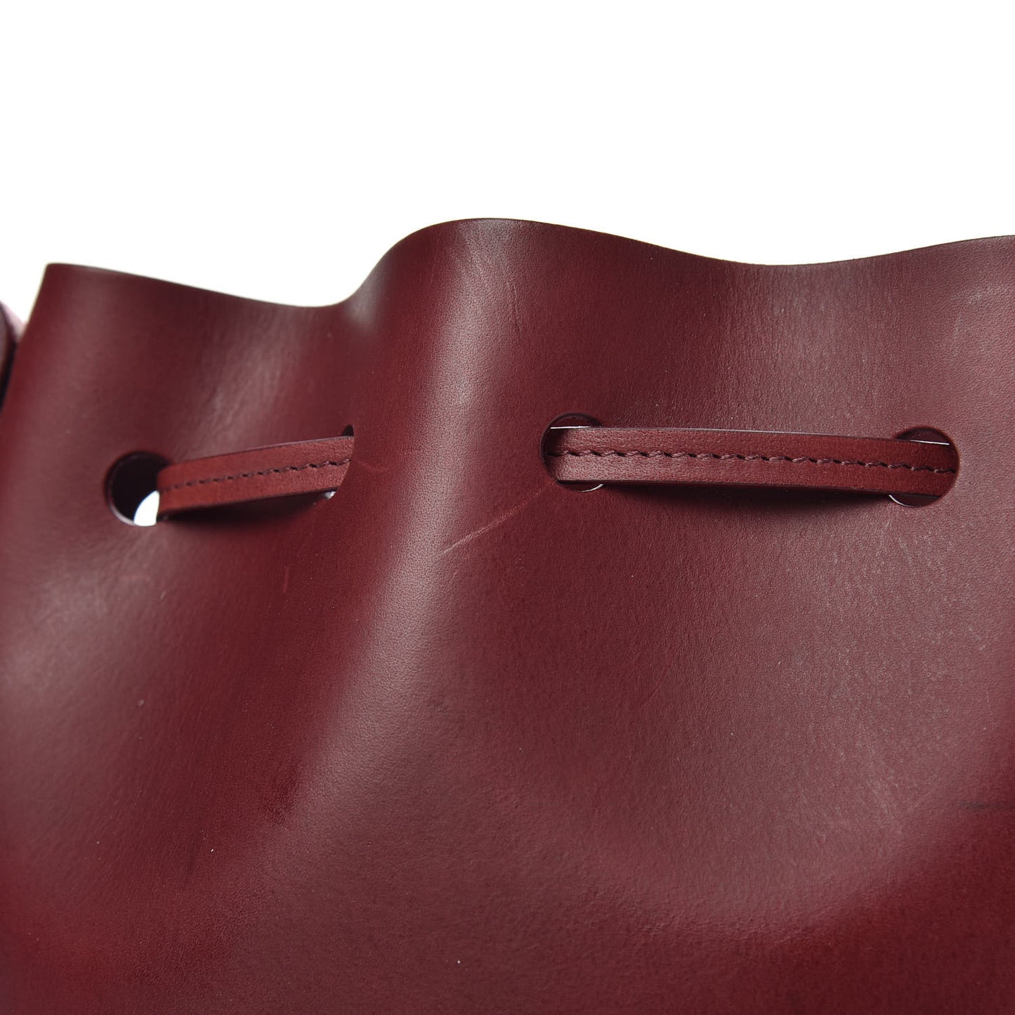 Calfskin Mini Bucket Bag Burgundy