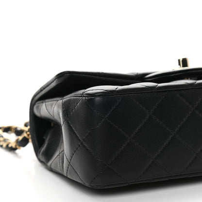 Chanel Lambskin Quilted Mini Rectangular Flap Black 9 of 11