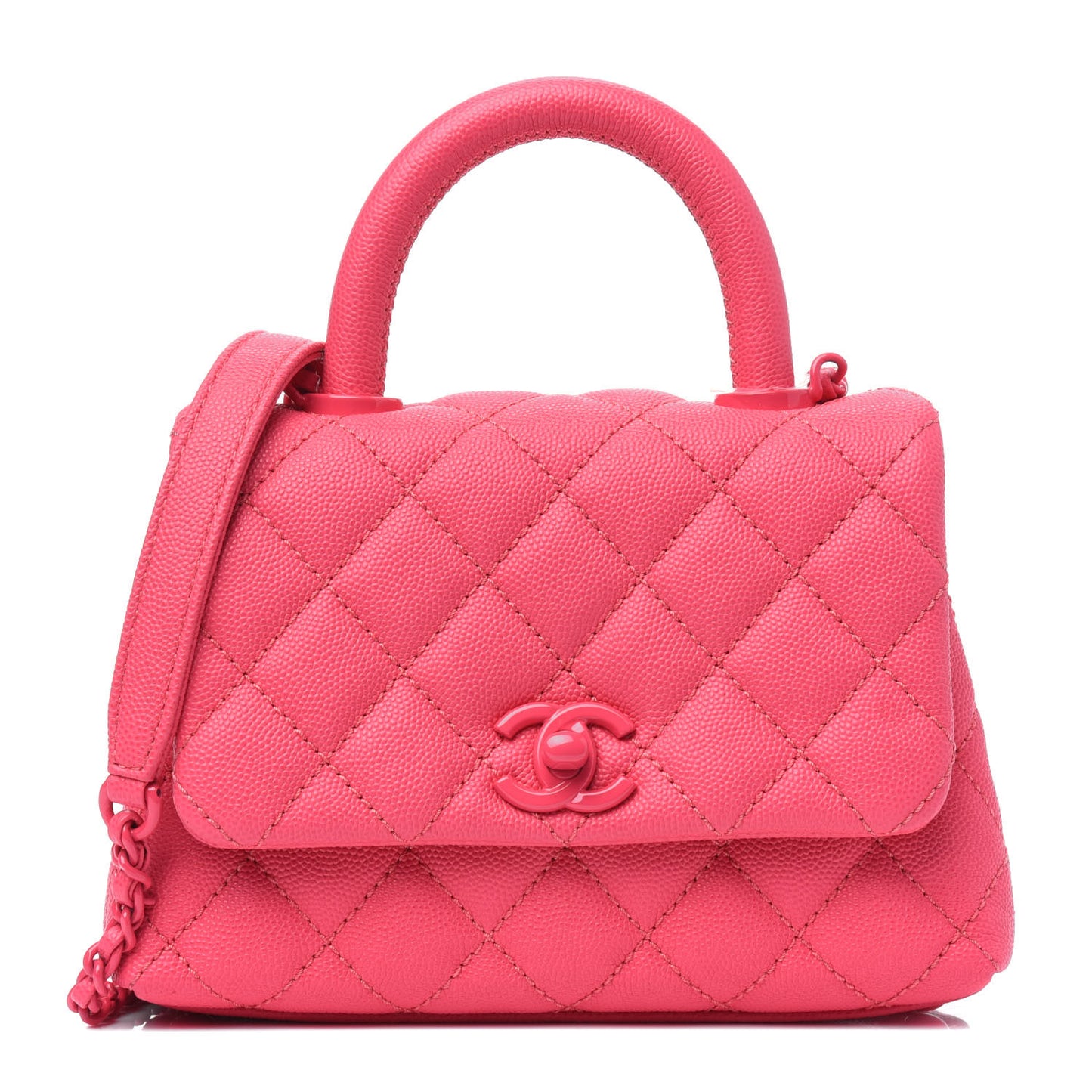 Caviar Quilted Incognito Extra Mini Coco Handle Flap Pink
