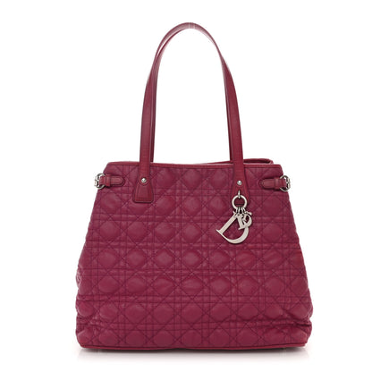 Christian Dior Coated Canvas Cannage Medium Panarea Tote Raspberry 1 of 8