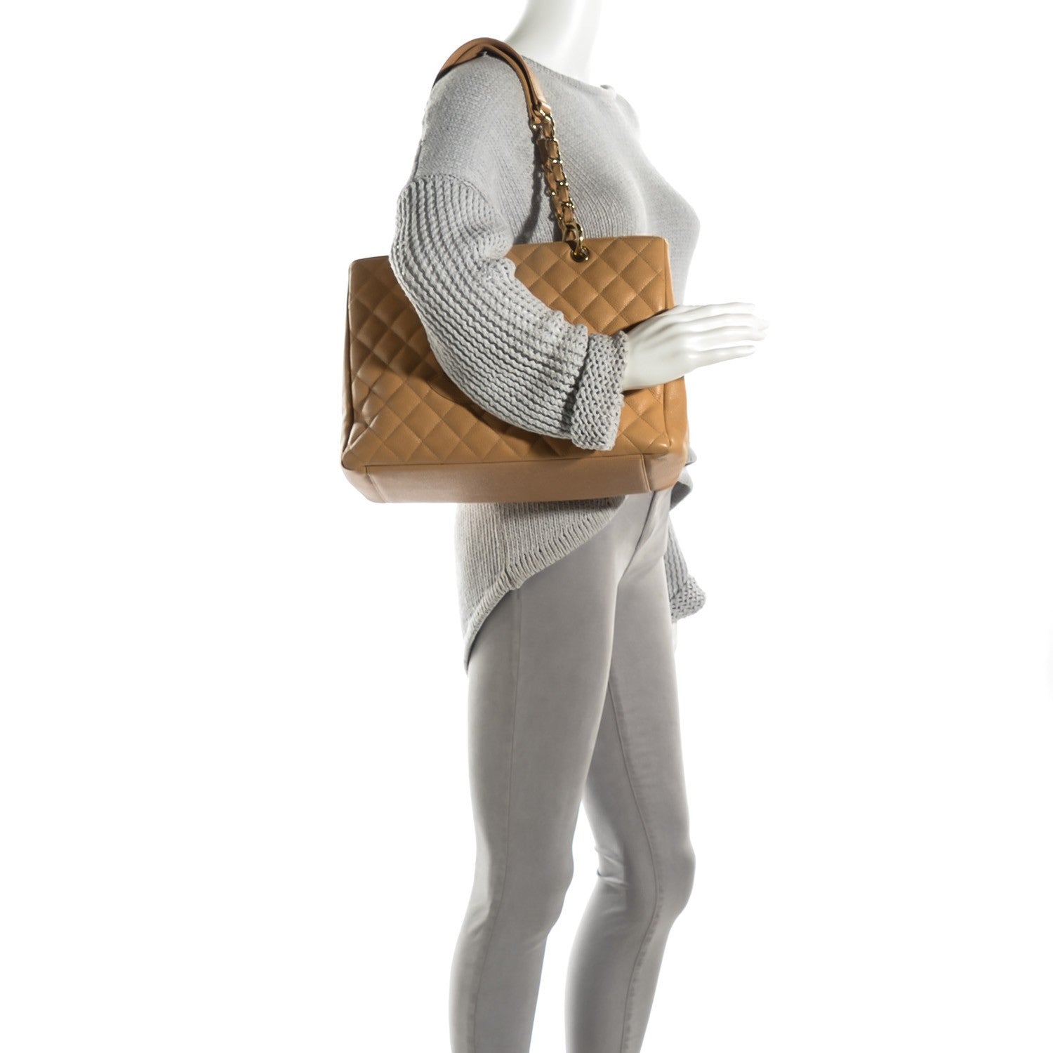 Chanel Caviar Quilted Grand Shopping Tote GST Beige 2 of 7