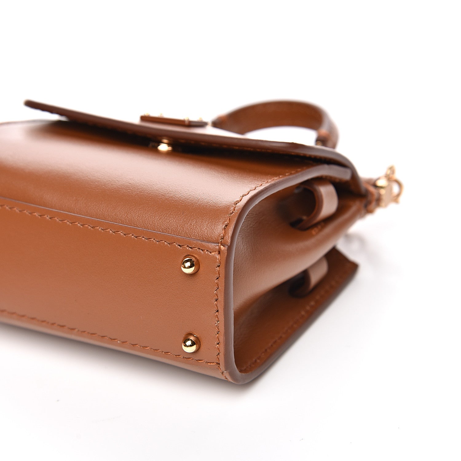 Dolce & Gabbana Calfskin Micro 58 Miss Sicily Satchel Brown 8 of 11