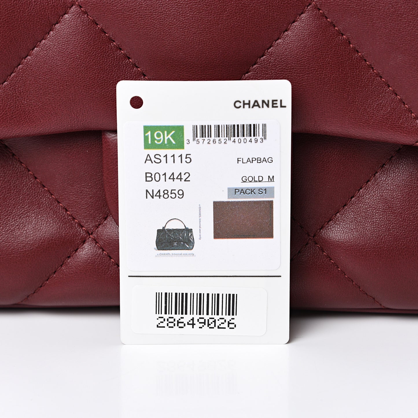 Lambskin Quilted Easy Carry Flap Burgundy