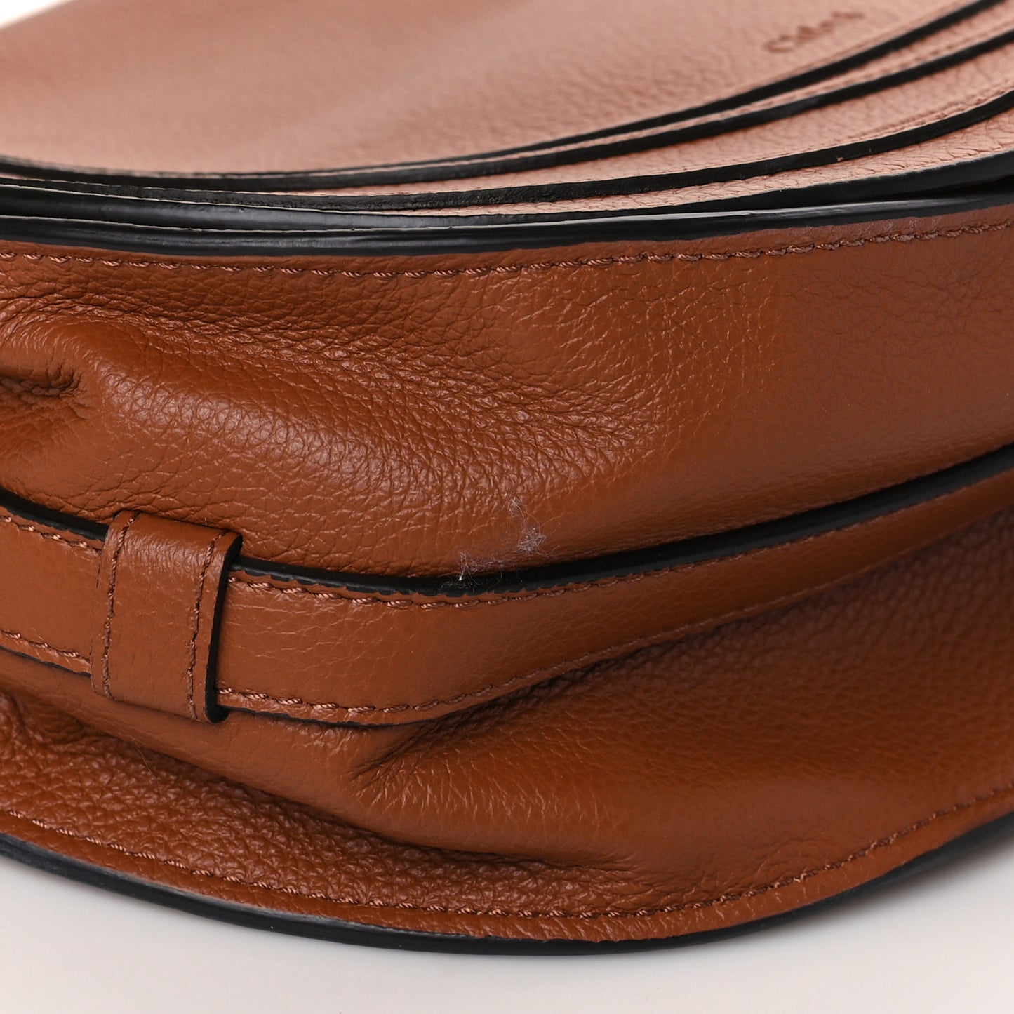 Calfskin Medium Marcie Round Crossbody Bag Tan