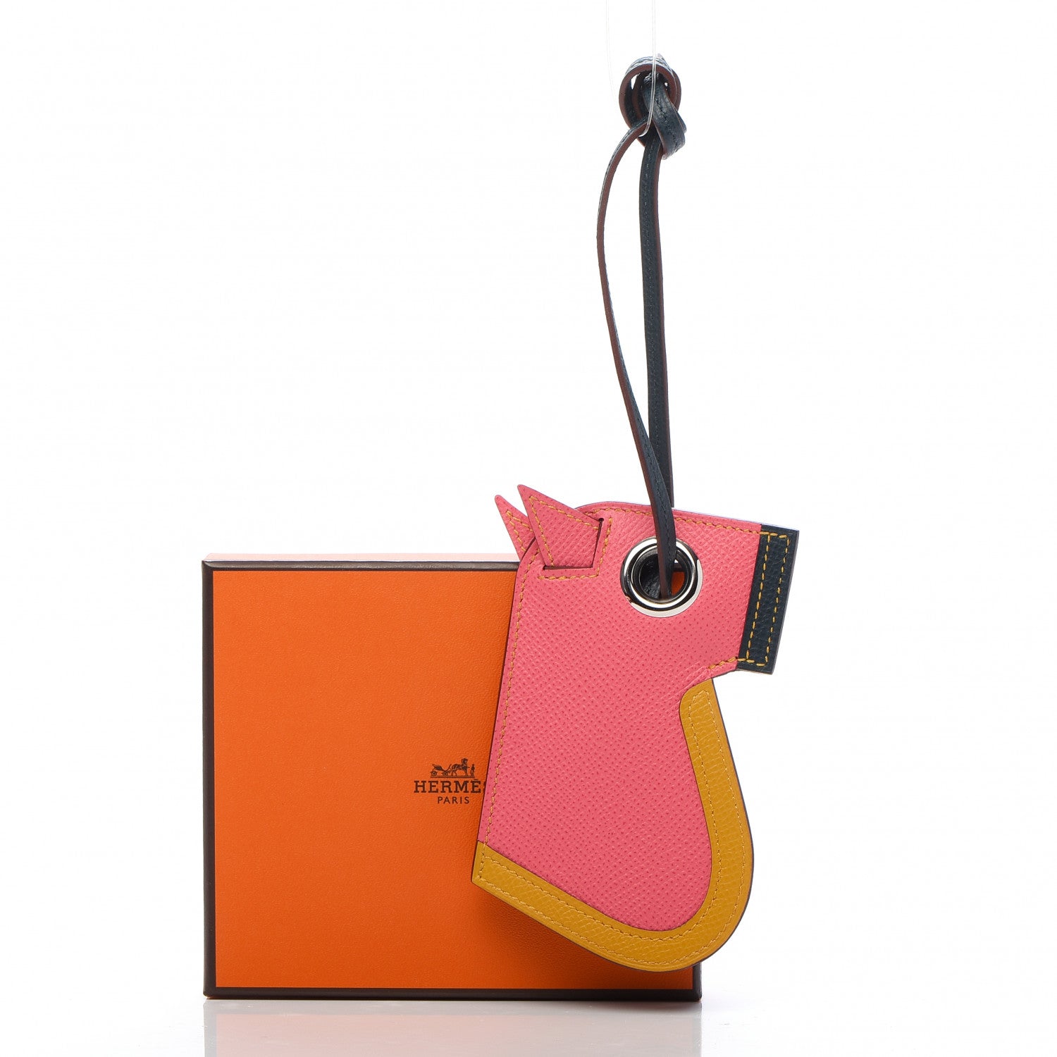 Hermes Epsom Camail Key Holder Rose Azalee Ambre Vert 5 of 5