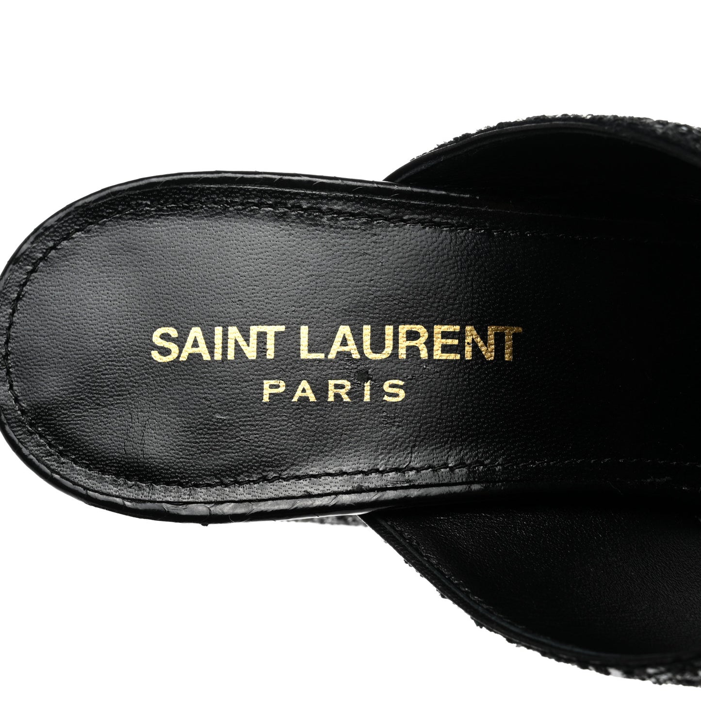 Glitter LouLou 70 Mule Sandals 38 Black