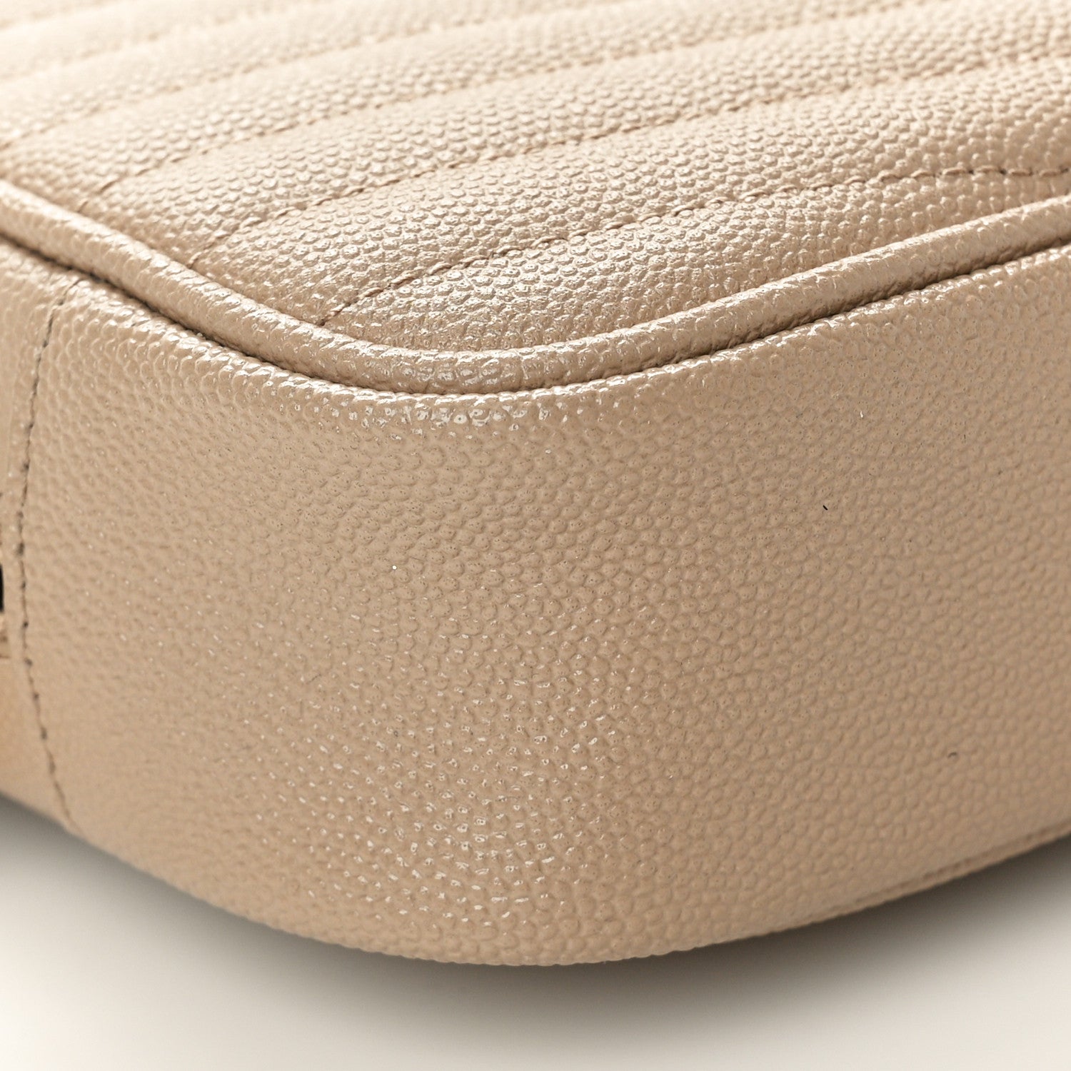 Saint Laurent Grain De Poudre Matelasse Monogram Mini Lou Camera Bag Dark Beige 9 of 10