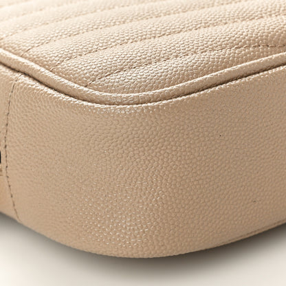 Saint Laurent Grain De Poudre Matelasse Monogram Mini Lou Camera Bag Dark Beige 9 of 10