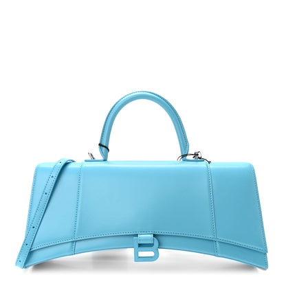 Balenciaga Shiny Box Calfskin Tonal B Hourglass Stretch Top Handle Bag Azur 1 of 9