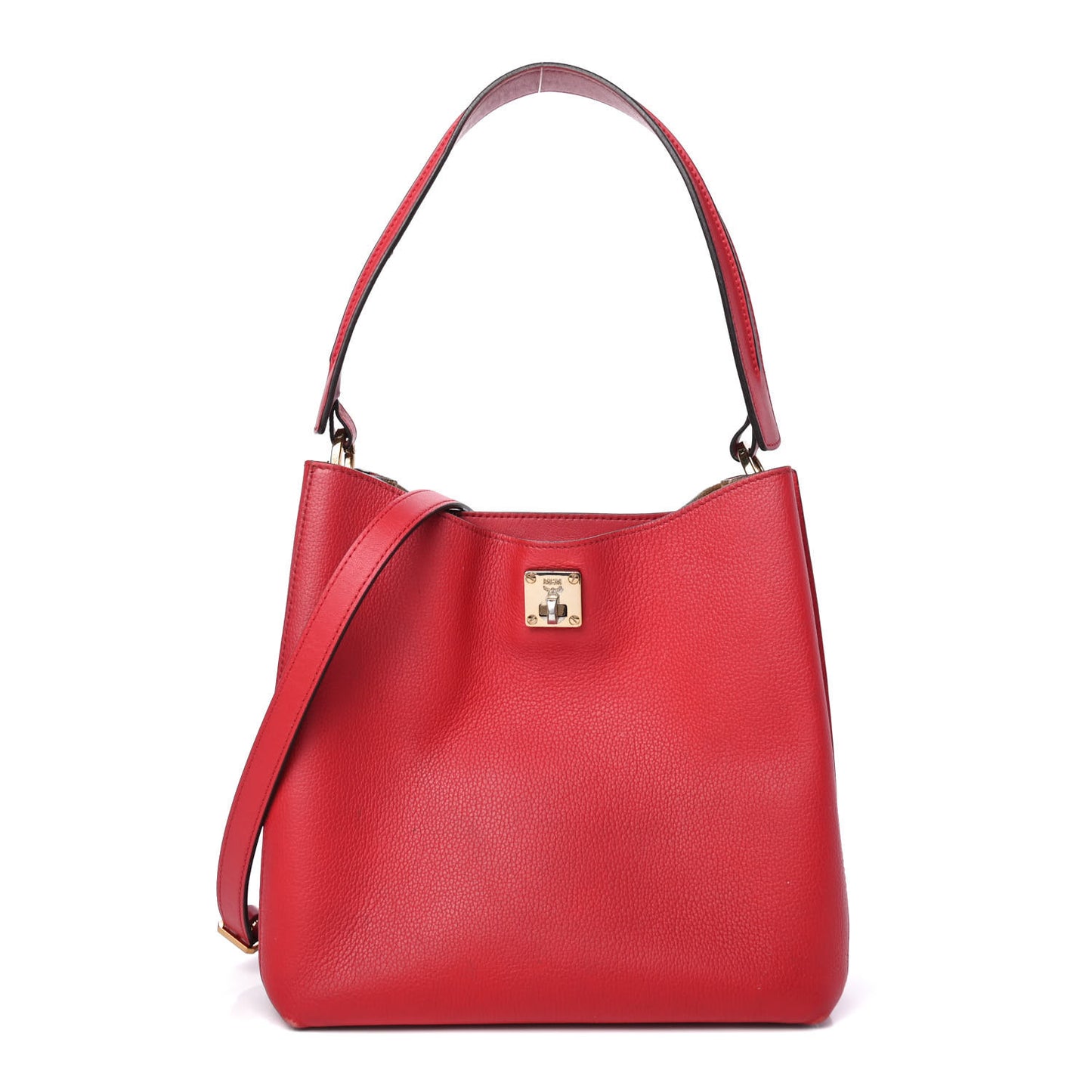 Grained Calfskin Medium Milla Hobo Ruby Red