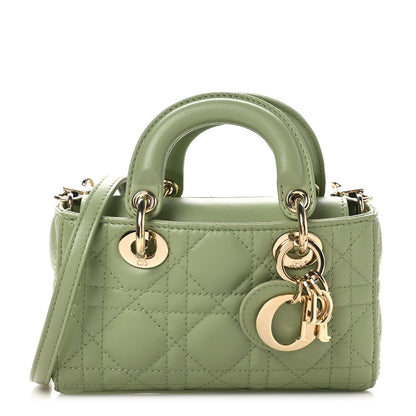 Christian Dior Lambskin Cannage Micro Lady D-Joy Peyote Green 1 of 11