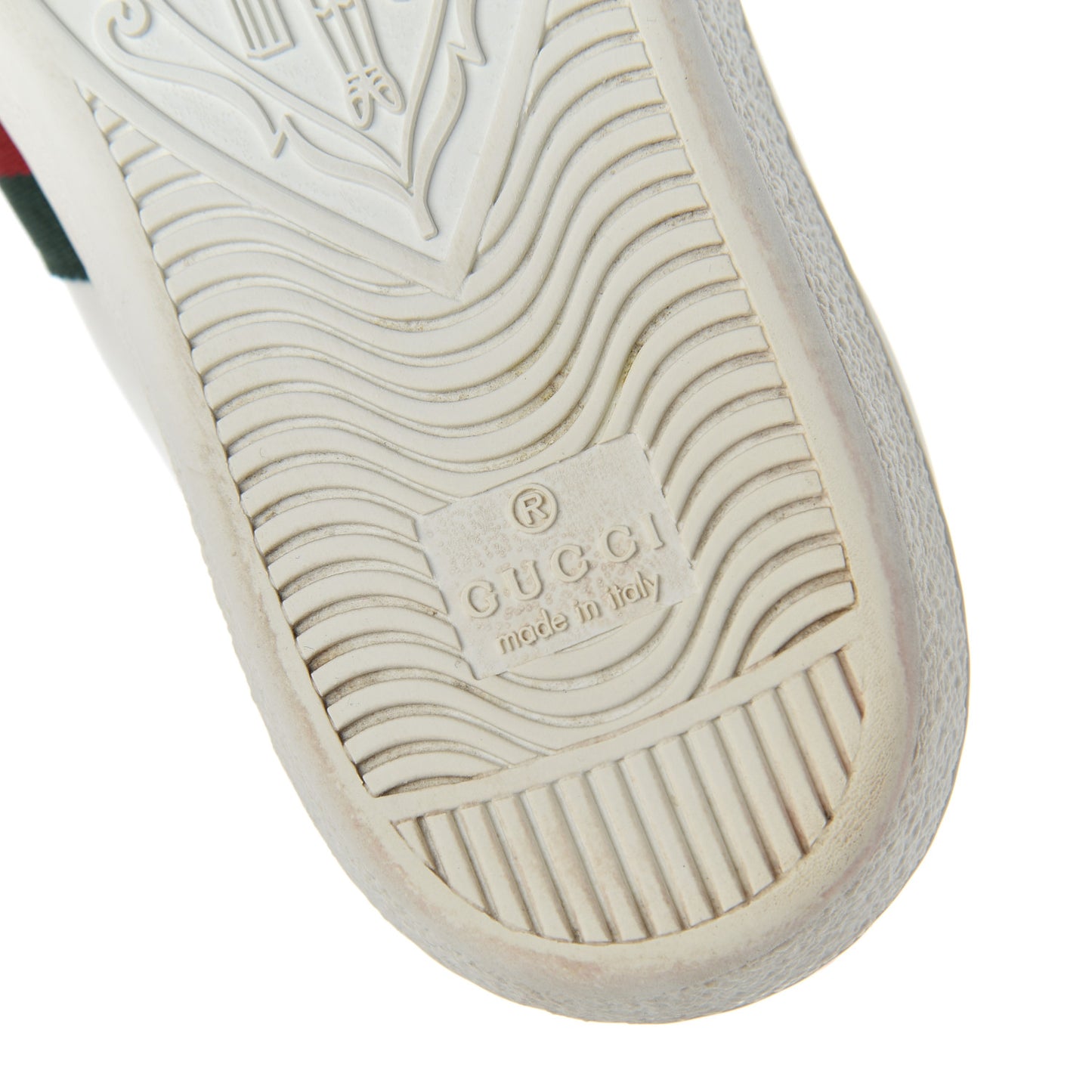 Calfskin Ayers Bee Embroidered Womens Ace Sneakers 35 White Green