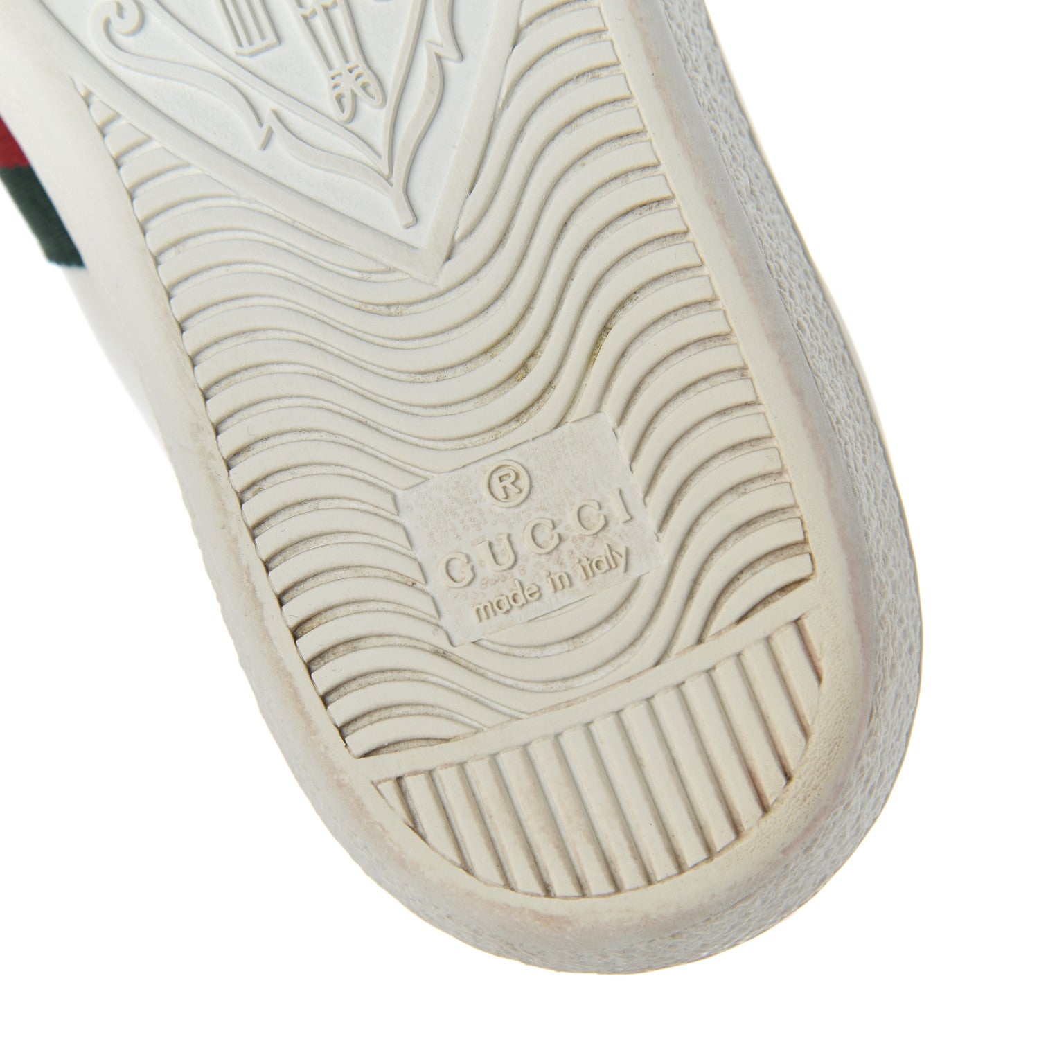 Gucci Calfskin Ayers Bee Embroidered Womens Ace Sneakers 35 White Green 7 of 19