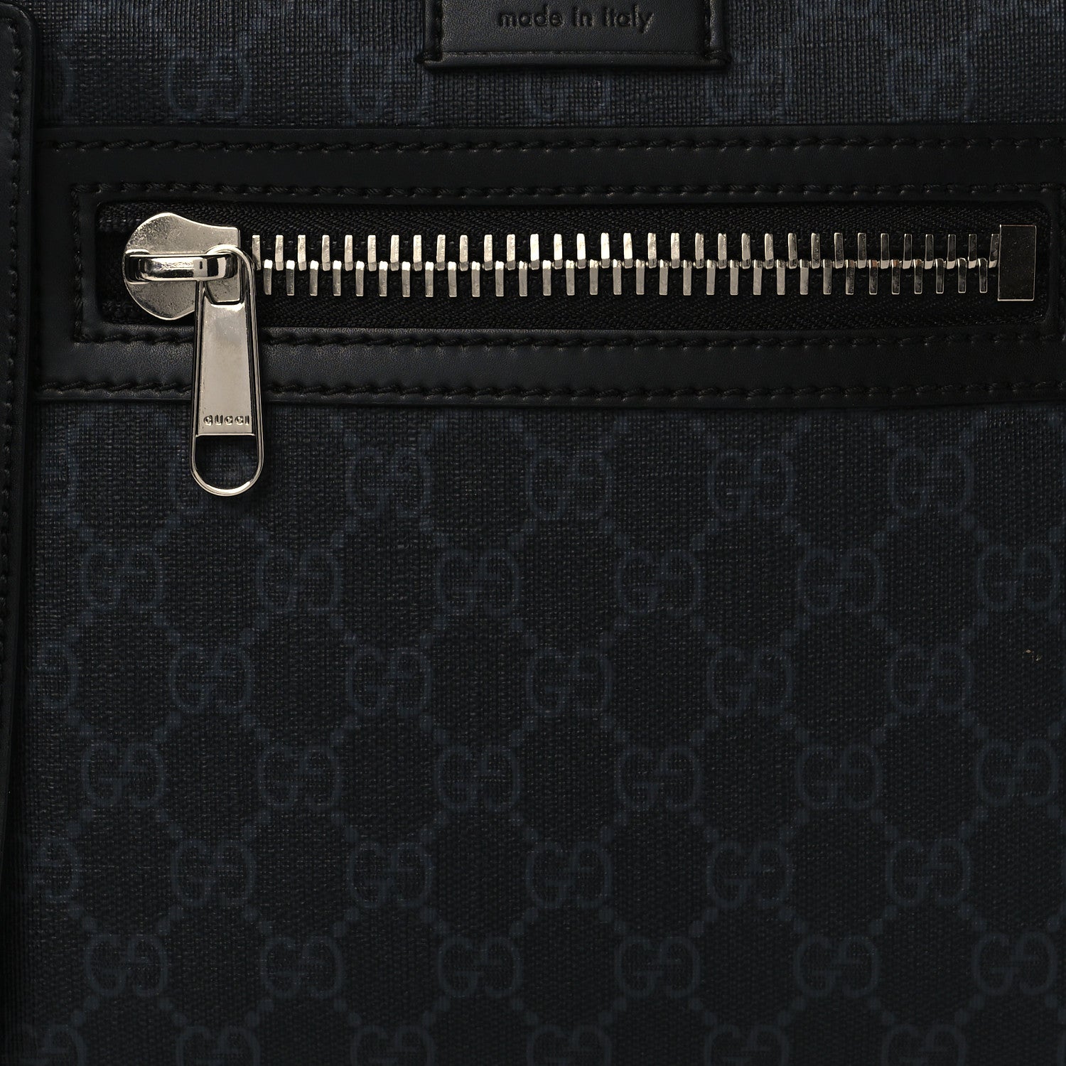 Gucci GG Supreme Monogram Web Small Flat Messenger Bag Black Grey 8 of 10