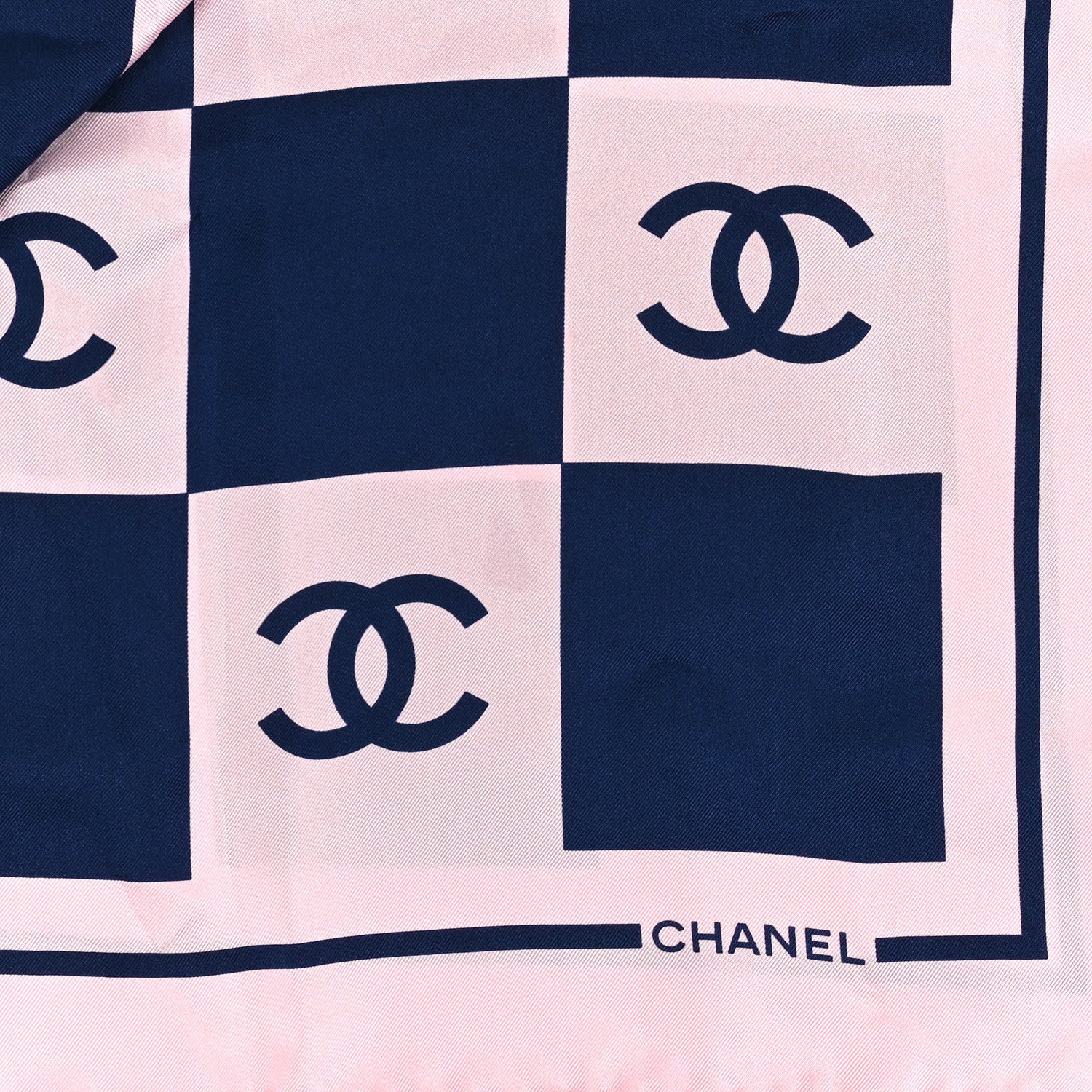 Chanel Silk CC Checkered Square Scarf 2 of 3
