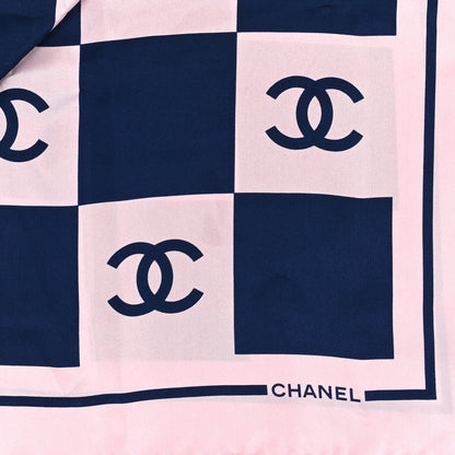 Chanel Silk CC Checkered Square Scarf 2 of 3