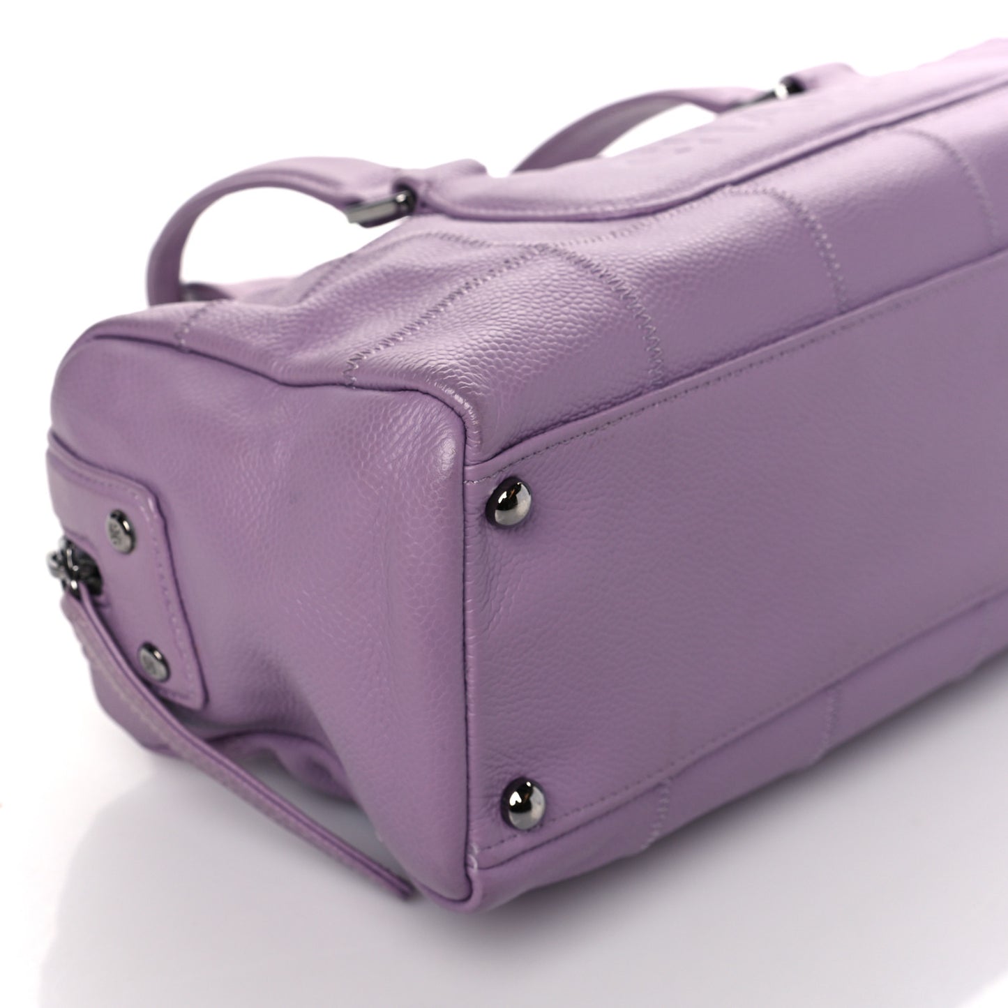 Caviar Square Stitched Tote Purple