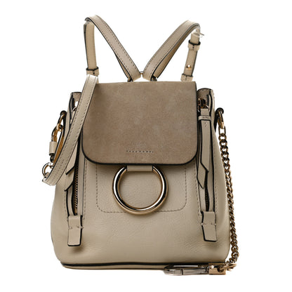 Chloe Suede Calfskin Mini Faye Backpack Off White 1 of 13