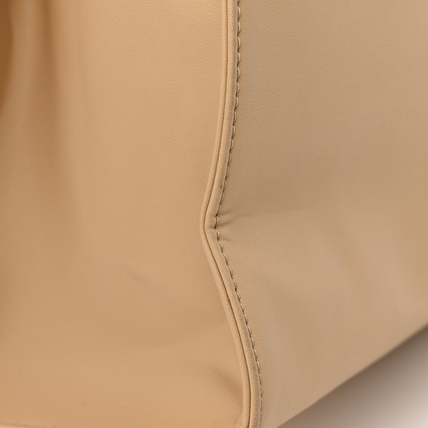 Vegan Leather Medium Shopping Bag Cream