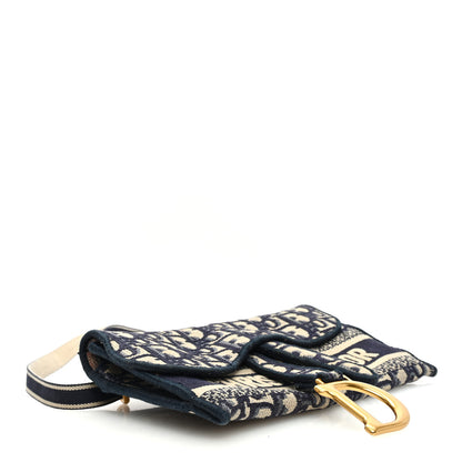 Christian Dior Oblique Slim Saddle Pouch Blue 4 of 11